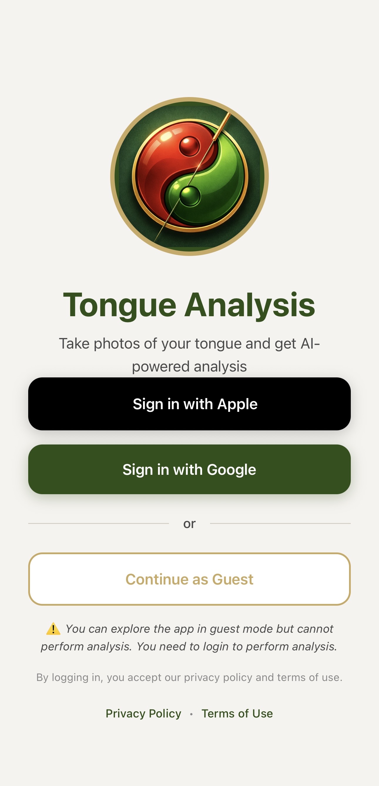 TCM Analysis App Screenshot